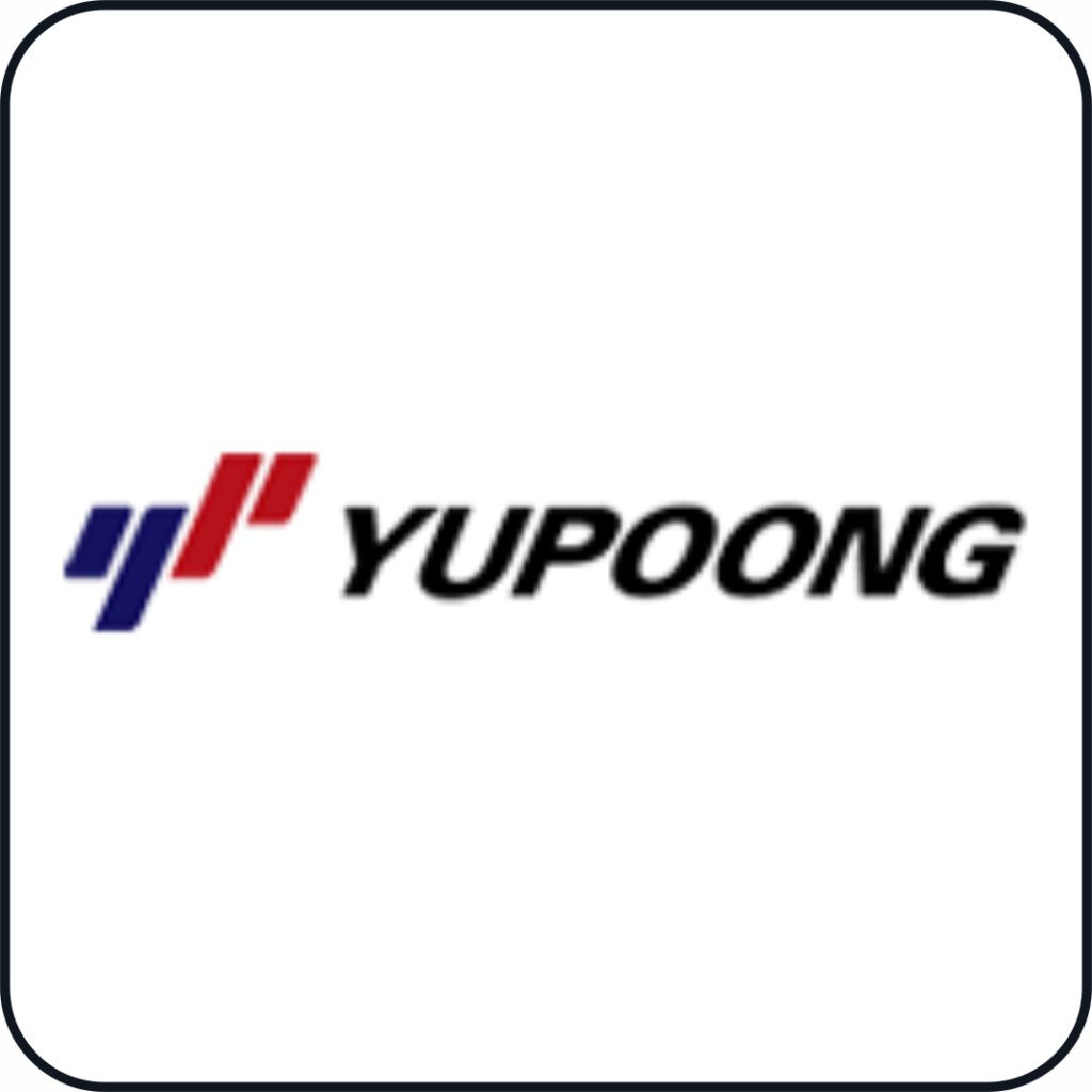 Yupoong logo in red and blue colors.