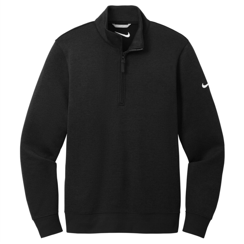 Black Nike half-zip sweatshirt front view.